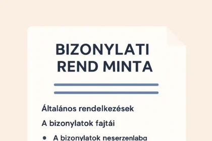 Bizonylati rend minta: Egyszerű sablon